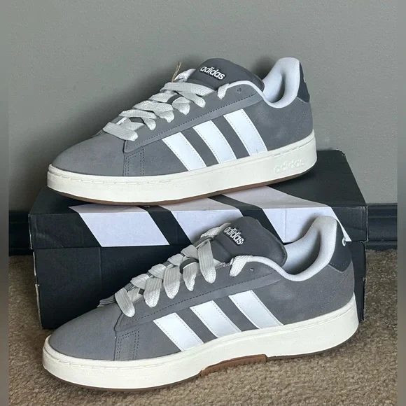 Adidas Men's Grand Court Alpha 00s Classic Gray and White Sneakers size 11 - Picture 4 of 12
